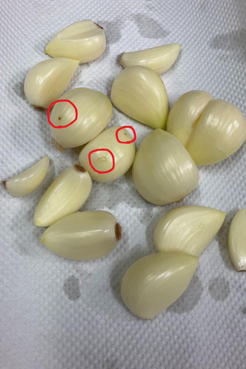 皮をはがしたにんにく